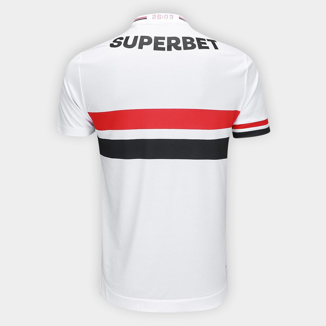 Camisa São Paulo 25/26 Casa New Balance Masculina - Branco+Vermelho - Jogador