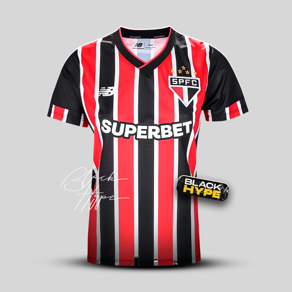 Camisa São Paulo 24/25 New Balance - Vermelha e Preta - (Feminina)