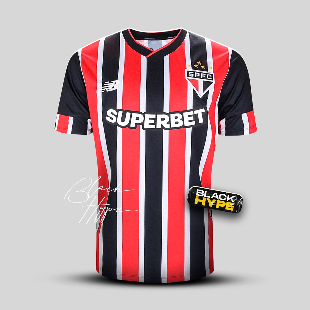 Camisa São Paulo Away 24/25 New Balance - Vermelha e preta