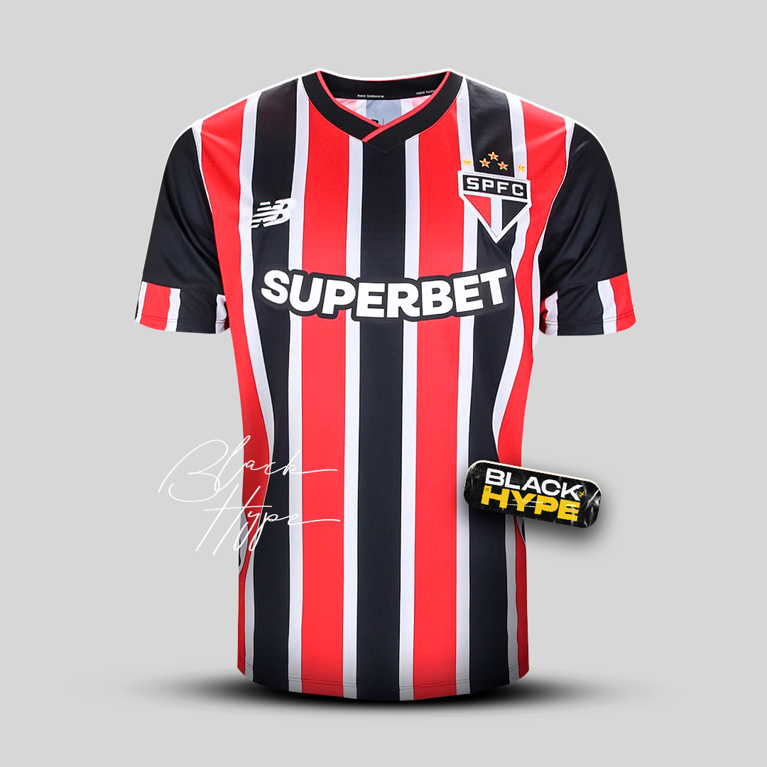 Camisa São Paulo Away 24/25 New Balance - Vermelha e preta