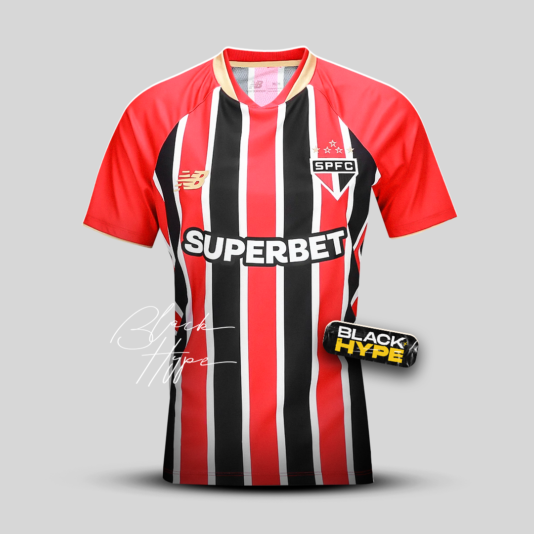 Camisa Tricolor Feminina Away 25/26 - Vermelha e Preta