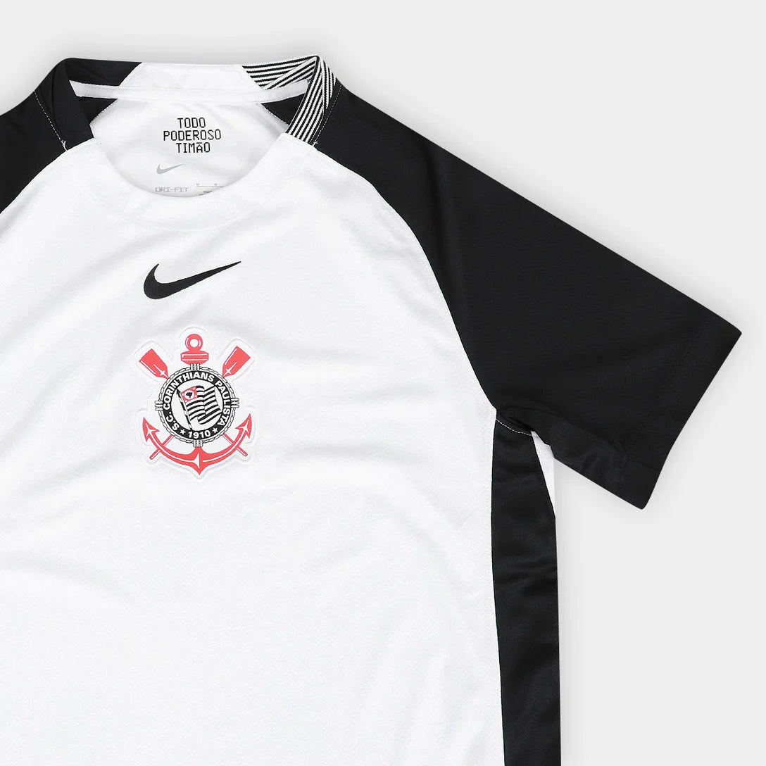 Conjunto Infantil Corinthians Home I 25/26 - Branco e Preto
