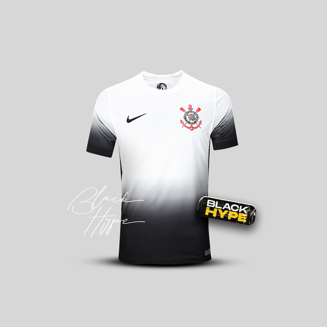Conjunto Infantil Corinthians I 24/25 - Branco e Preto