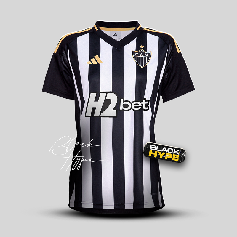 Camisa Atlético Mineiro Feminina Home 25/26 - Preta e Branca