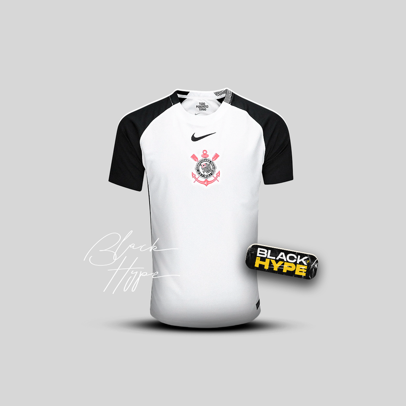 Conjunto Infantil Corinthians Home I 25/26 - Branco e Preto