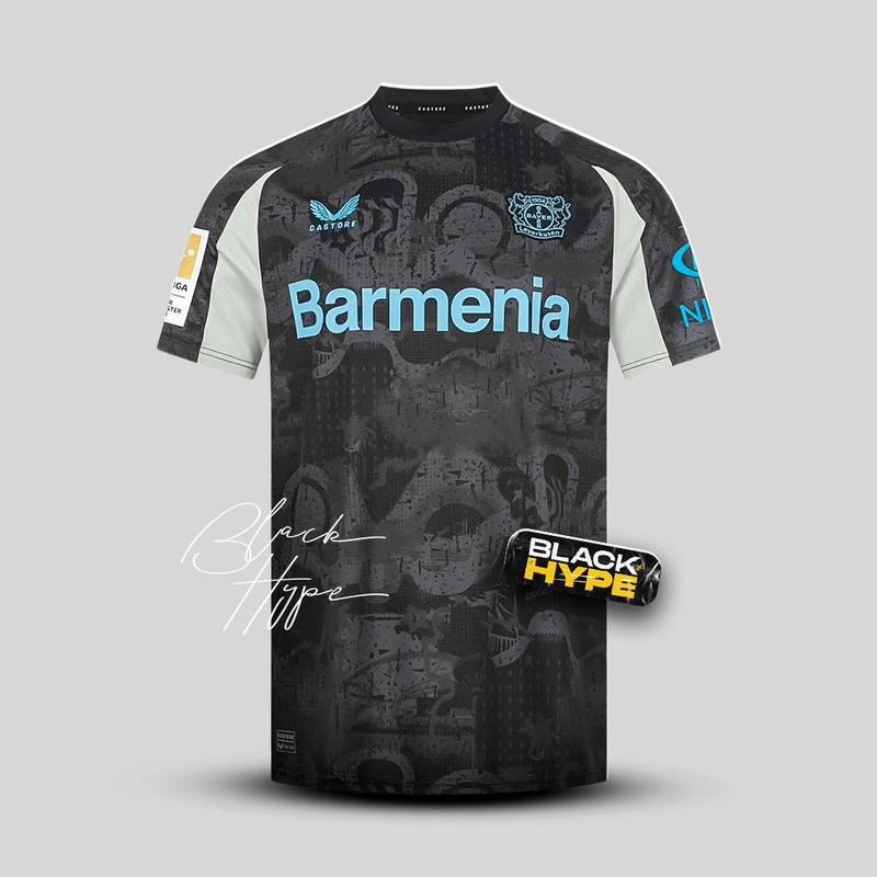 Camisa Bayer Leverkusen II 24/25 - Cinza e preto