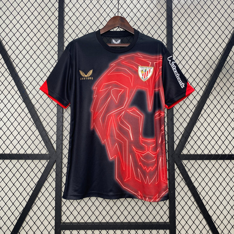 Camisa Athletic Bilbao 24/25 - Preto e Vermelho