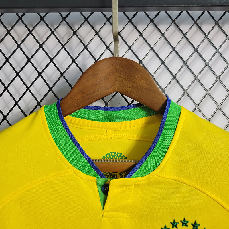 Conjunto Infantil Seleção Brasil ll 22/23 - Amarelo