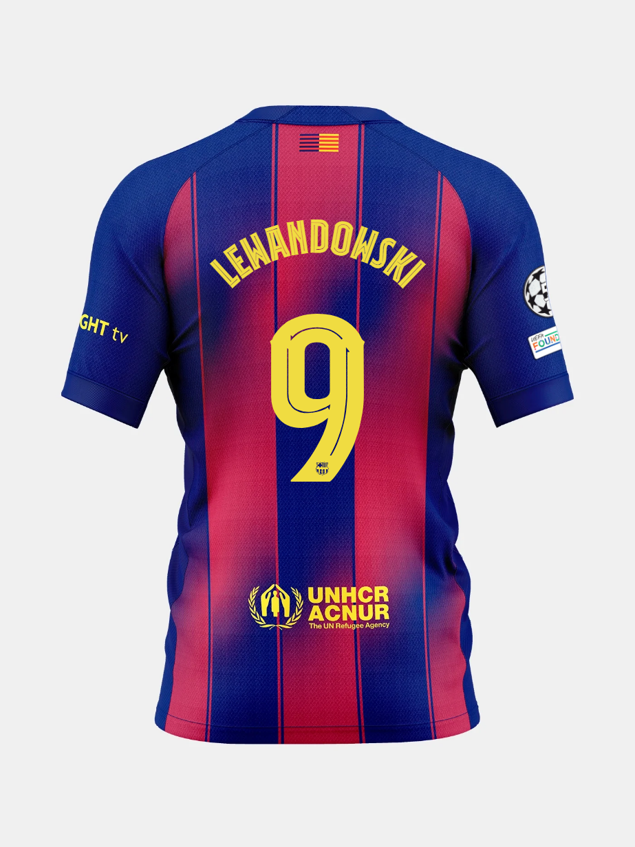 Camisa Home FC Barcelona 25/26 #9 LEWANDOWKSI